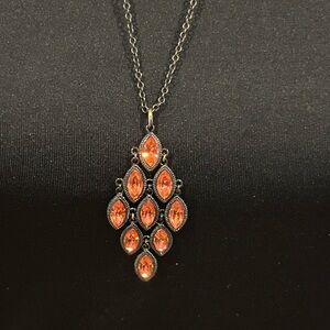 Touchstone Crystal Elegant red Sasha Pendant Necklace